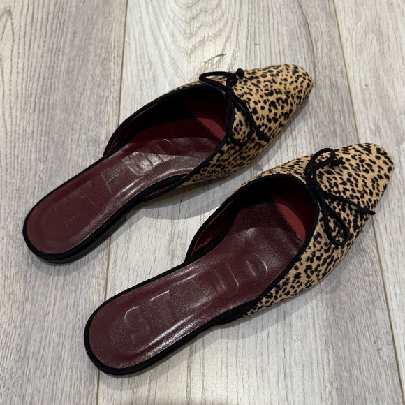NEW STAUD Gina Cheetah Printed Mule Flats - Picture 5 of 6